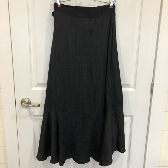 Maeve Anthropologie maxi skirt wrap style  black ruffle detail New With Tag S - Picture 6 of 11